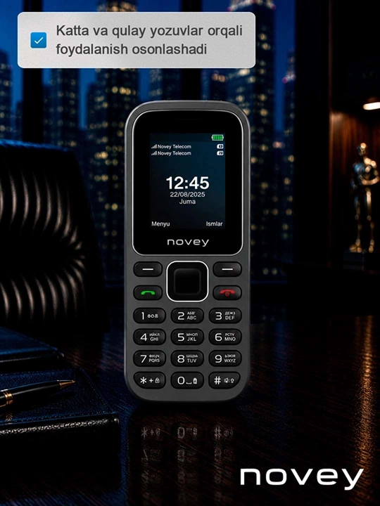 Novey M180c mobil telefon, knopkali telefon, kamerasiz, fonar, 2 SIM, 4 rang