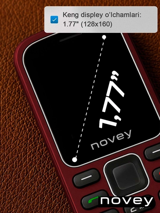 Novey M180c mobil telefon, knopkali telefon, kamerasiz, fonar, 2 SIM, 4 rang