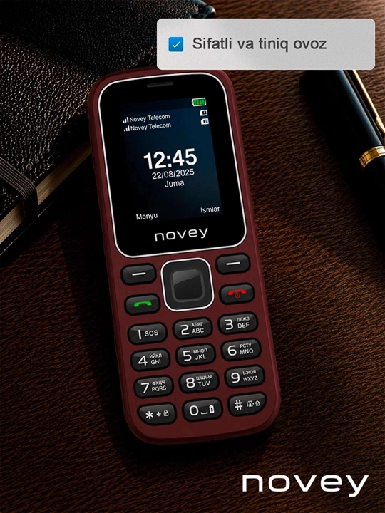 Novey M180c mobil telefon, knopkali telefon, kamerasiz, fonar, 2 SIM, 4 rang