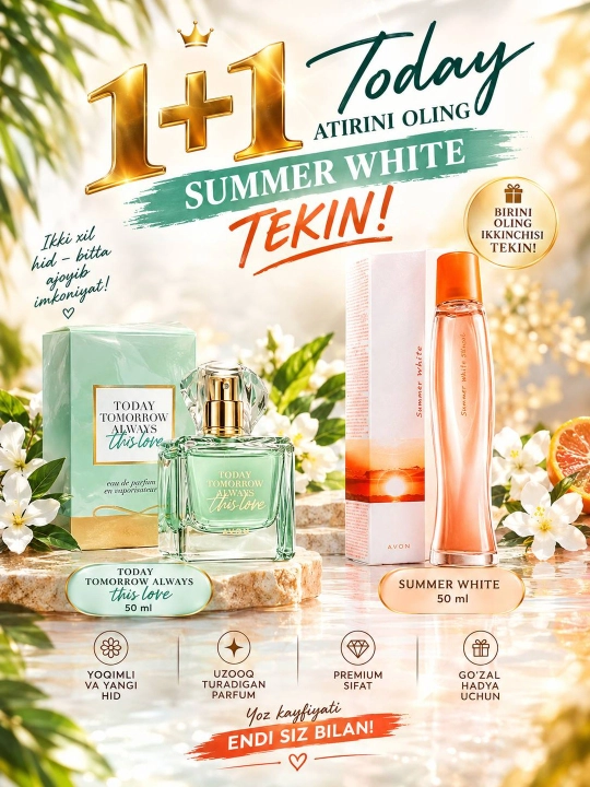 Parfyumlangan suv Today Tomorrow Always, ayollar uchun, 50 ml - 