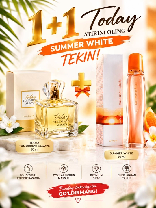 Parfyumlangan suv Today Tomorrow Always, ayollar uchun, 50 ml - 