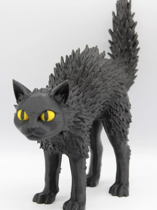 "Qora mushuk" 3D-interyer figurasi / Stoldagi suvenir statue, sovg'a va dekor