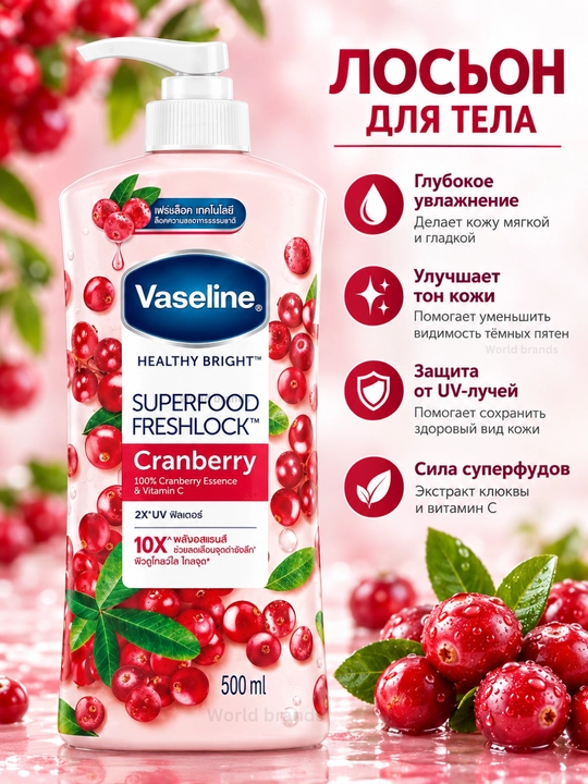 Vaseline Healthy Bright hushbo‘y hidli tana losyoni, namlovchi, 500 ml - 