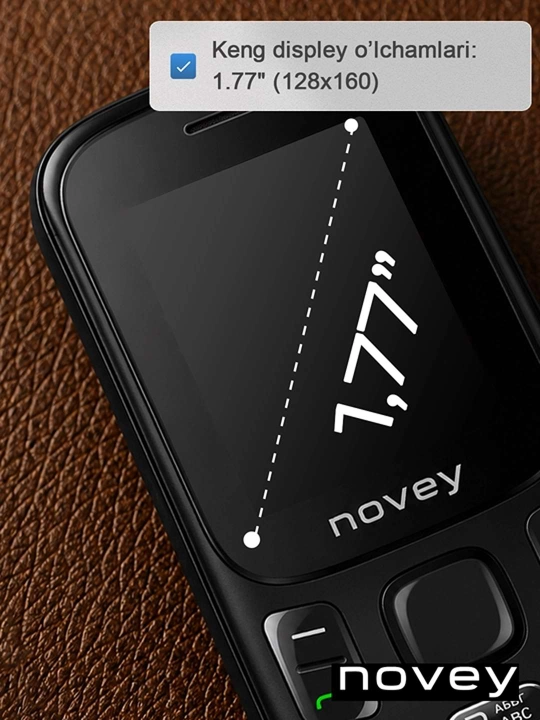 Novey M185 knopkali telefon, mini, radio, kamerasiz, Dual SIM
