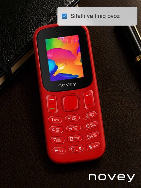 Novey M185 knopkali telefon, mini, radio, kamerasiz, Dual SIM