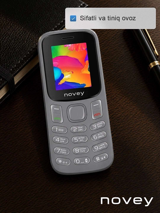 Novey M185 knopkali telefon, mini, radio, kamerasiz, Dual SIM