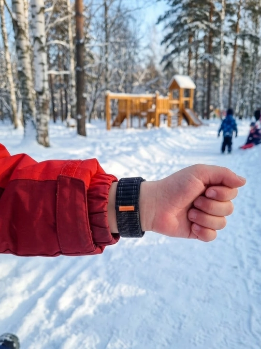 Smart Watch aqlli soati uchun qora to‘qimali tasma, 42/44/45/46/49 mm