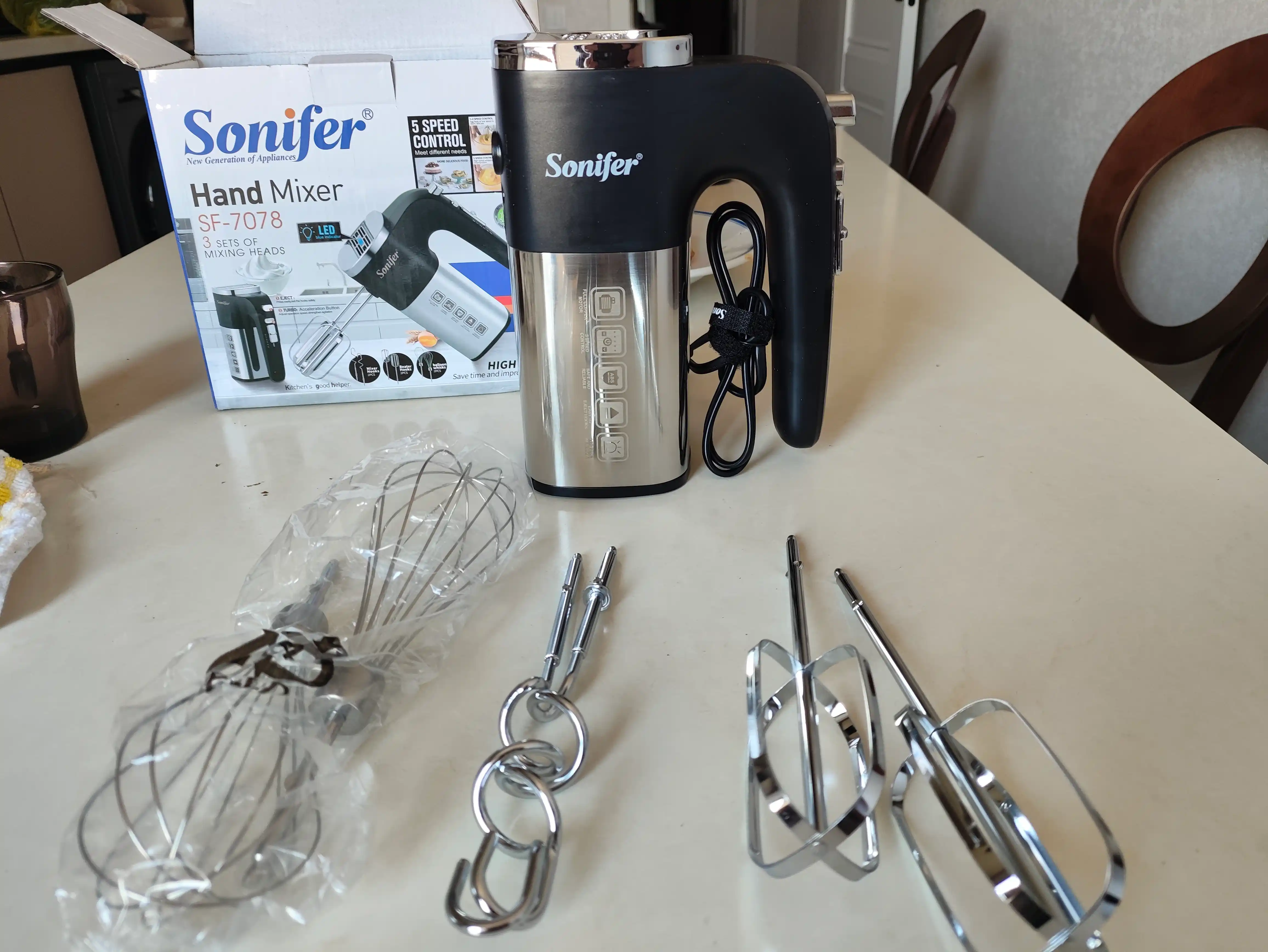 Sonifer qo'l mikser, turbo rejim, 5 tezlik, 500 vt, Mikser