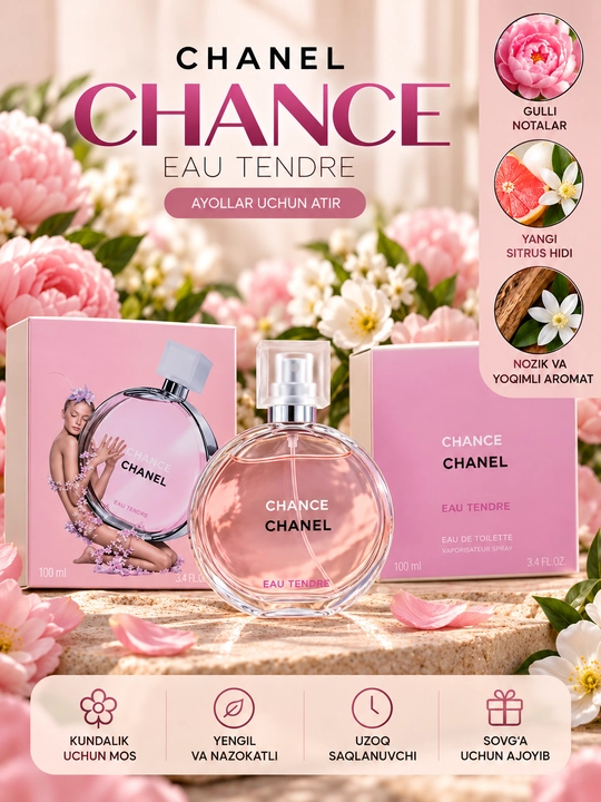 Chanel Chance Eau Tendre ayollar atiri, 100 ml