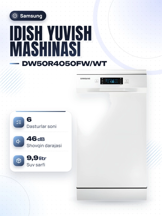 Idish yuvish mashinasi Samsung DW50R4050FW/WT - 