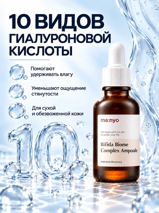 Восстанавливающая и увлажняющая ампула для лица Manyo Bifida Biome Complex Ampoule - 