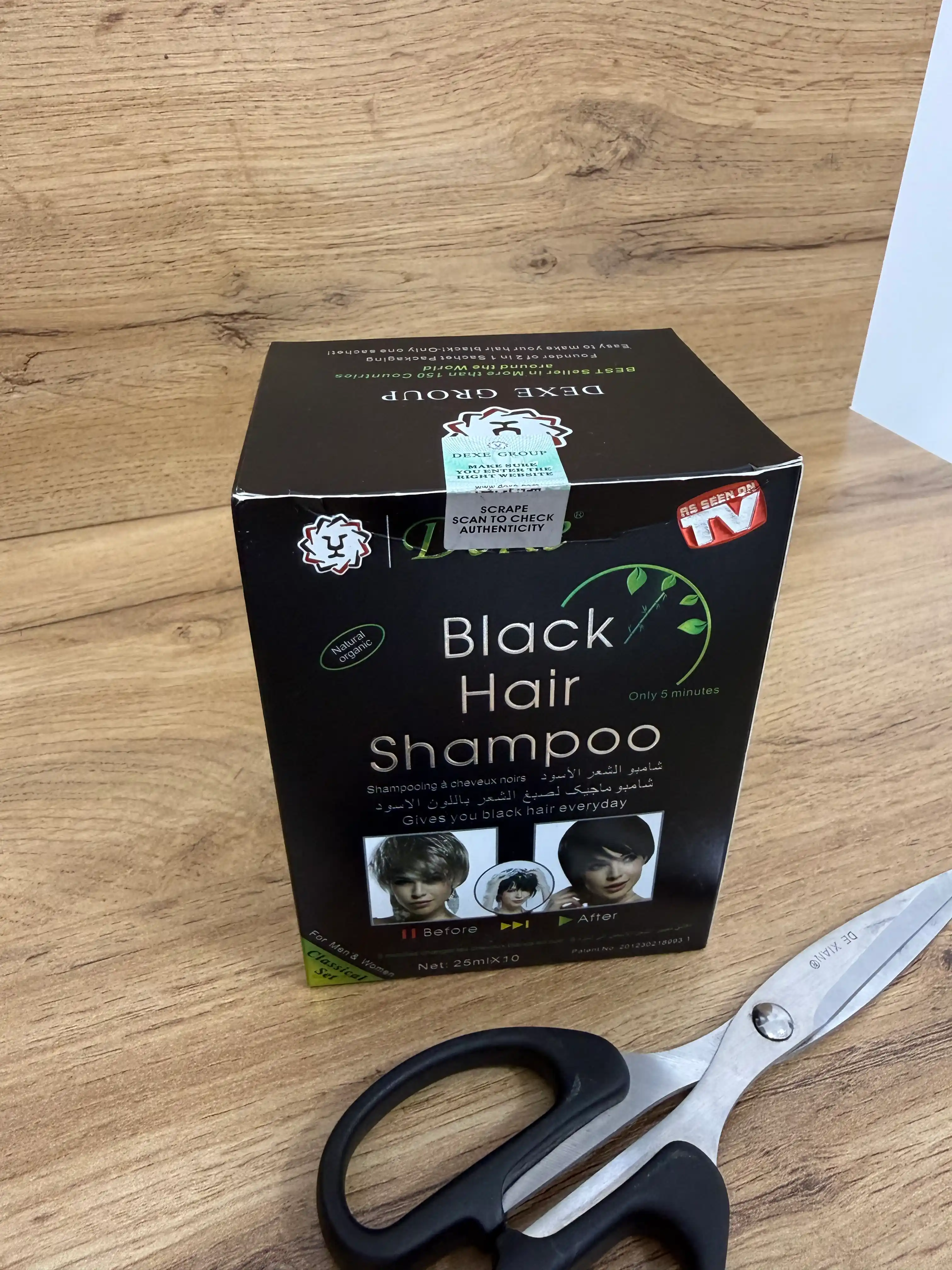 Шампунь краска для волос Dexe Black Hair чёрный против седины, 10 шт