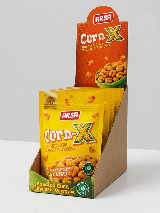 Qovurilgan makkajo'xori ARSA Corn-X, pishloq ta'mli qarsillama gazak (1 quti) - 