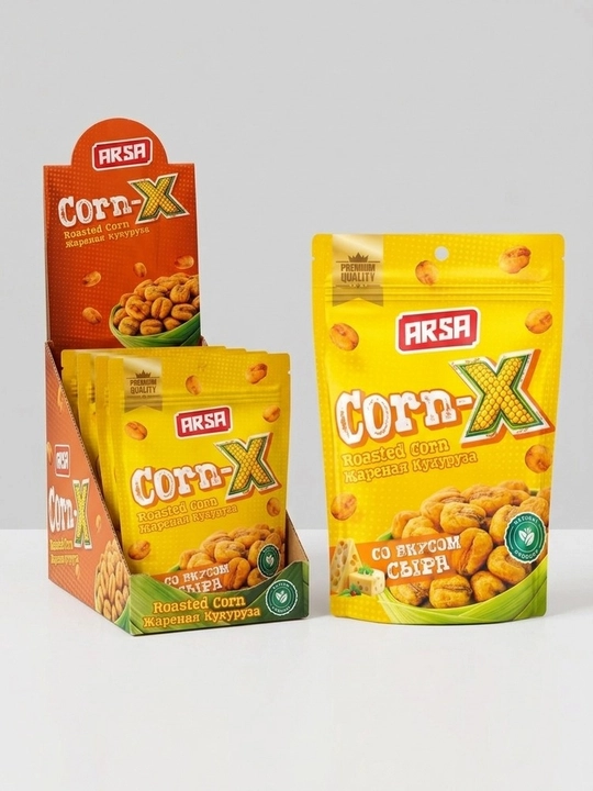 ARSA Corn-X — жареная кукуруза, хрустящая закуска со вкусом сыра (1 коробка)