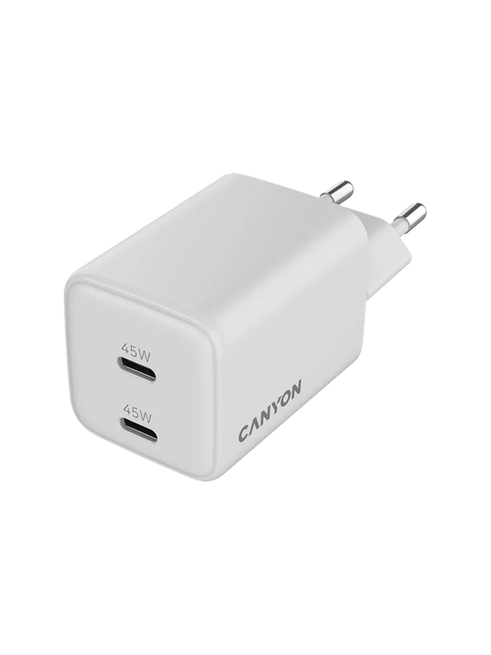 Зарядное устройство CANYON CU35CC, CU45CC, GaN 35/45 Вт, 2 порта USB Type-C