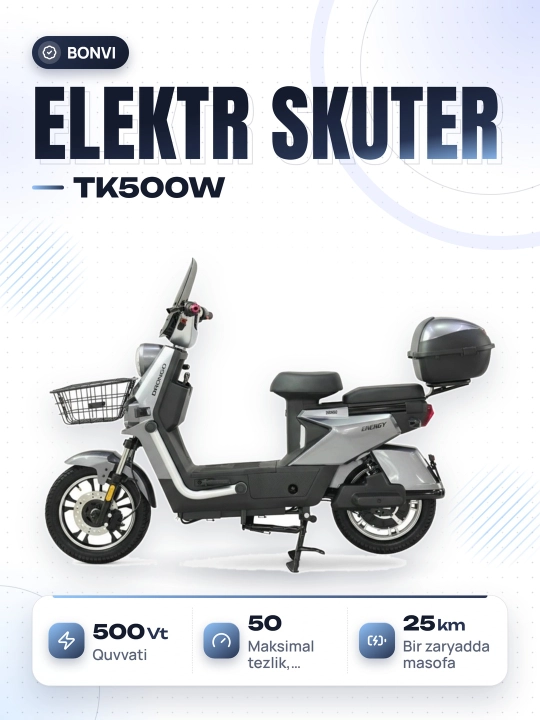 Duga 16" TK 500W elektr skuteri tezligi 25 km 50 km/soat, yurish masofasi 50-60 km - 