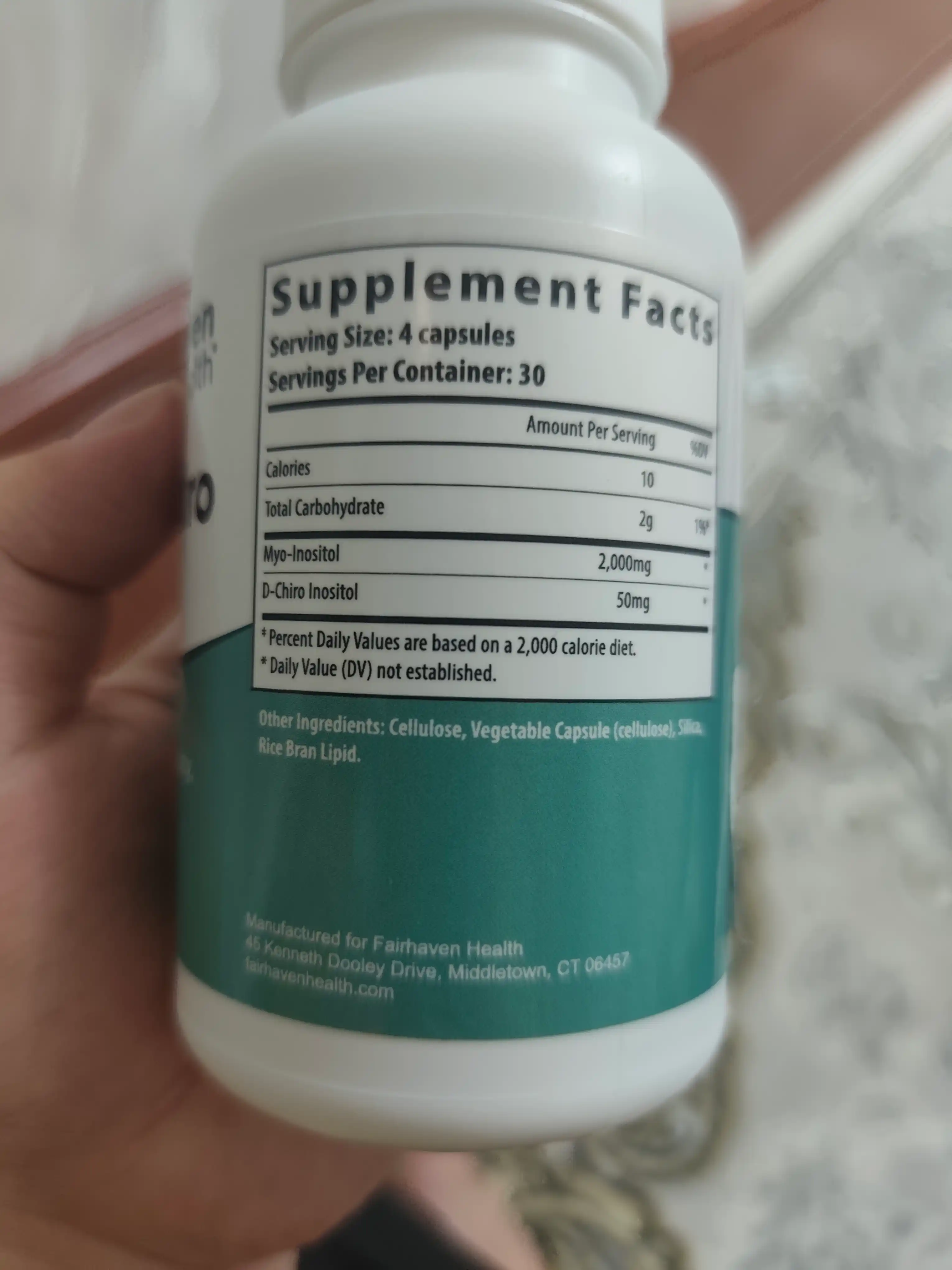 Myo-Inositol va D-Chiro-Inositol, Fairhaven Health, 120 kapsula