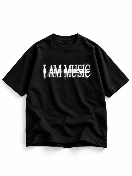 Футболка унисекс с принтом I AM MUSIC, хлопок 100% - 
