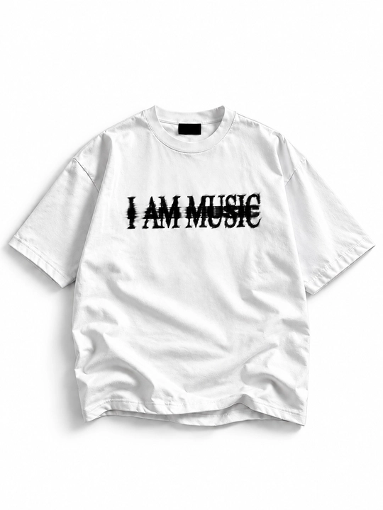 Футболка унисекс с принтом I AM MUSIC, хлопок 100% - 