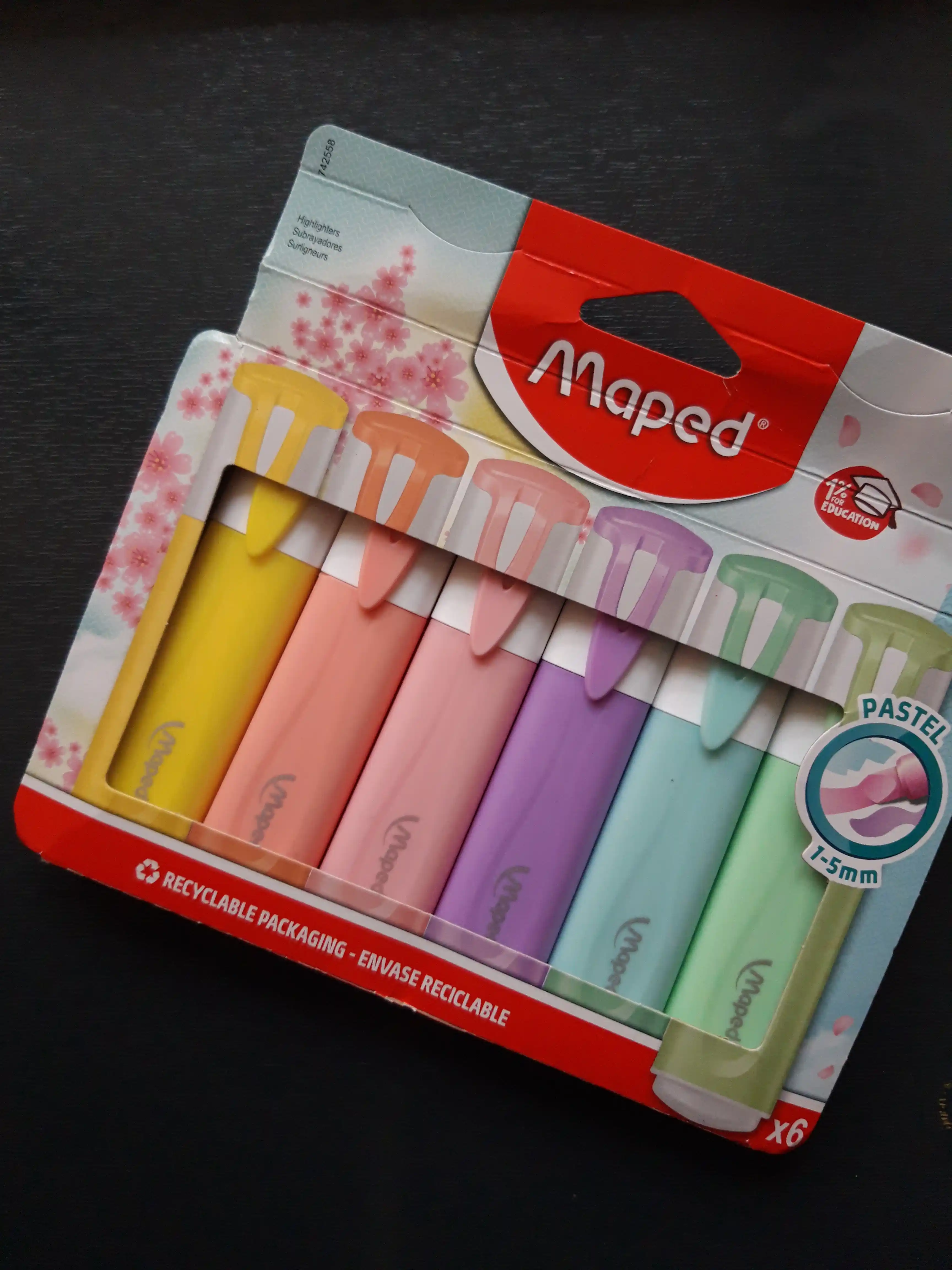 Matn markeri Maped, 6 rangli pastel 742558