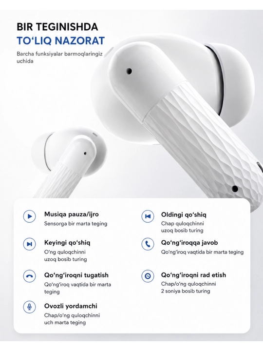 IPhone va Android uchun simsiz, Bluetooth sensorli quloqchinlar, Favza