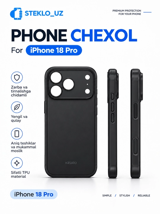 Чехол KZDOO для iPhone 18 17 Pro Max — Идеальная защита и стиль для вашего смартфона! - 