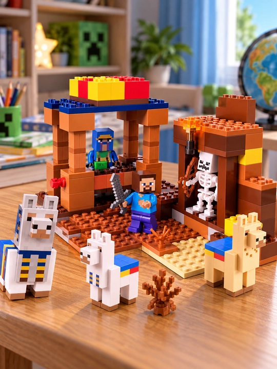 Наборы больших конструкторов My World, по тематике Minecraft, с фигурками героев