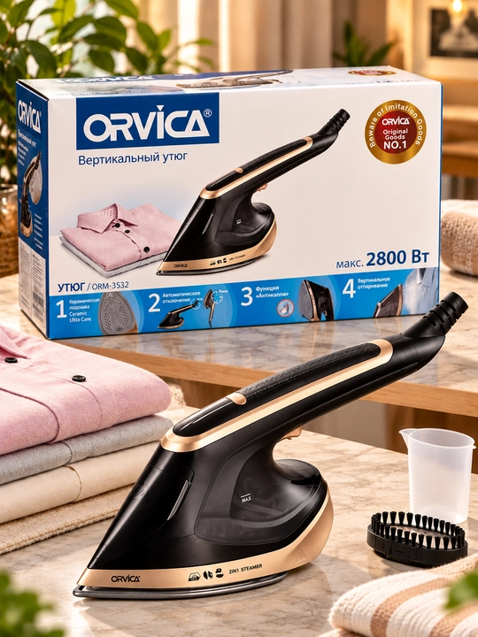 Паровой утюг ORVICA ORM-3532, 2800 Вт, керамическая подошва, автоотключение - 