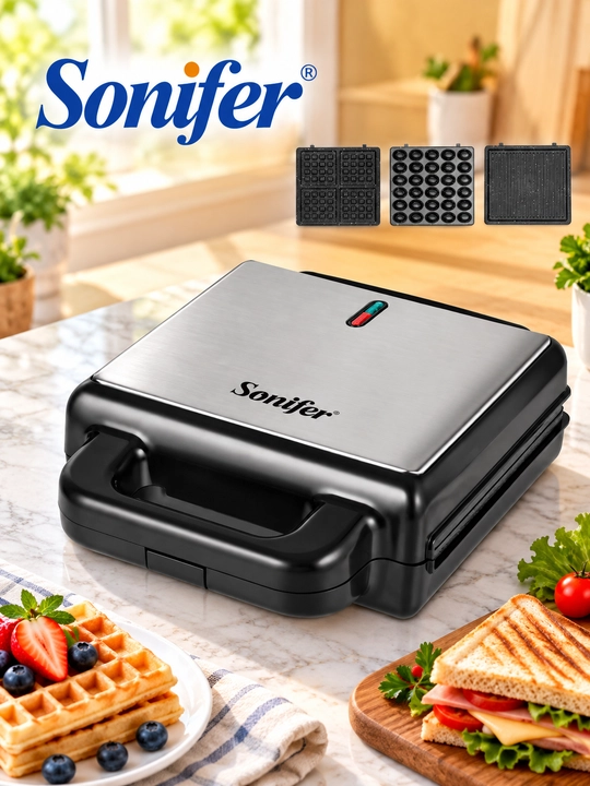 Sonifer SF-6208 3 in 1 sendvich tayyorlagich, vafelnitsa va elektr gril