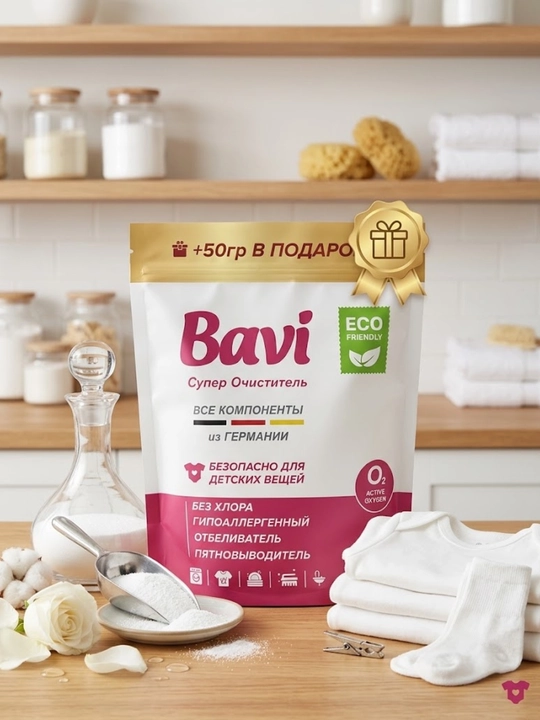 Bavi kislorodli tozalagich, oqartiruvchi, dog‘ ketkazuvchi, 350г  hidsiz, xavfsiz