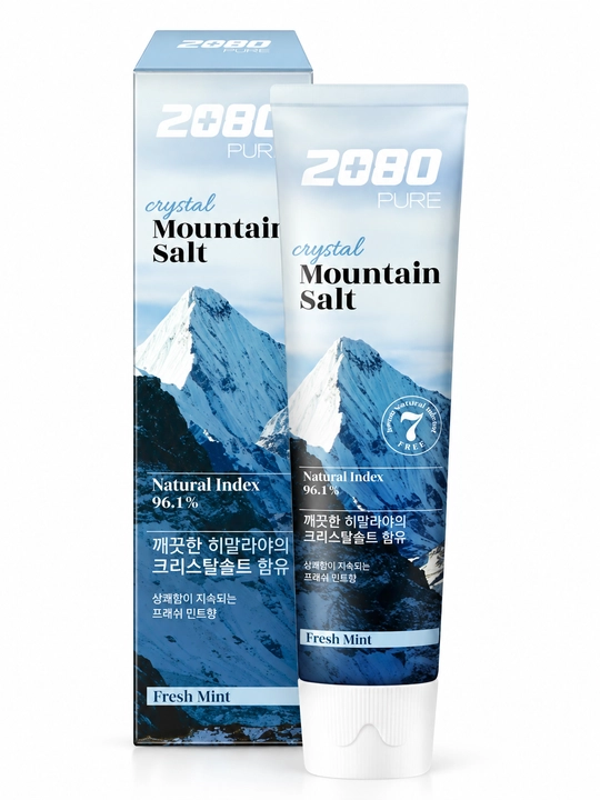 2080 Pure oq kristall tuzli, yangi yalpiz ta’mli tish pastasi, 150g × 6dona - 