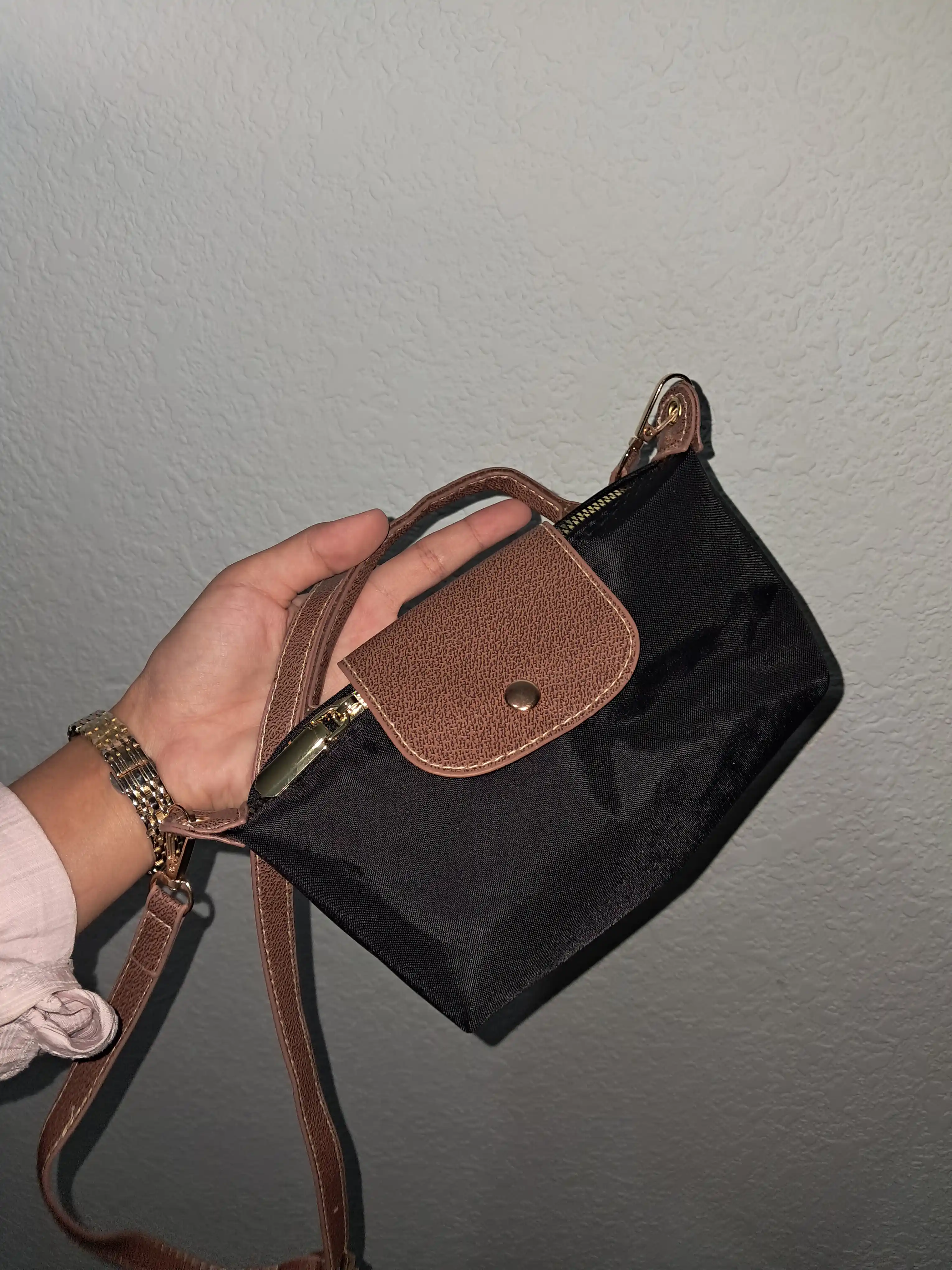 Ayollar kross-bodi sumkasi, kichik, longchamp uslubida, kosmetik sumka