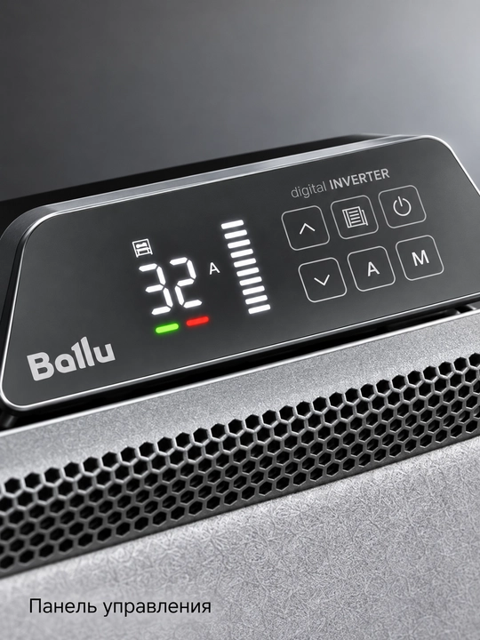 Ballu Apollo BEC/ATI-2001 konvektor isitgich, 2000 Vt, Wi-Fi, 25 m² gacha, kulrang