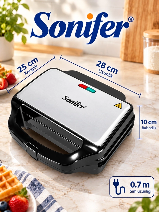 Vafli pishirgich, Sonifer SF-6057, 900 Vt, yopishmaydigan qoplamali