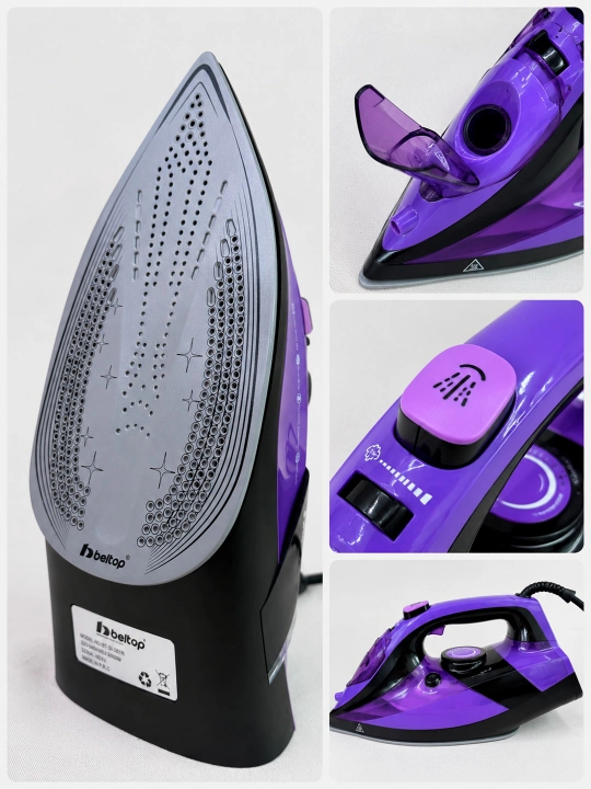 Bug'li "BELTOP" dazmol 2200W keramik taglik, vertikal bug', 300-360ml, avto o'chish, utyug