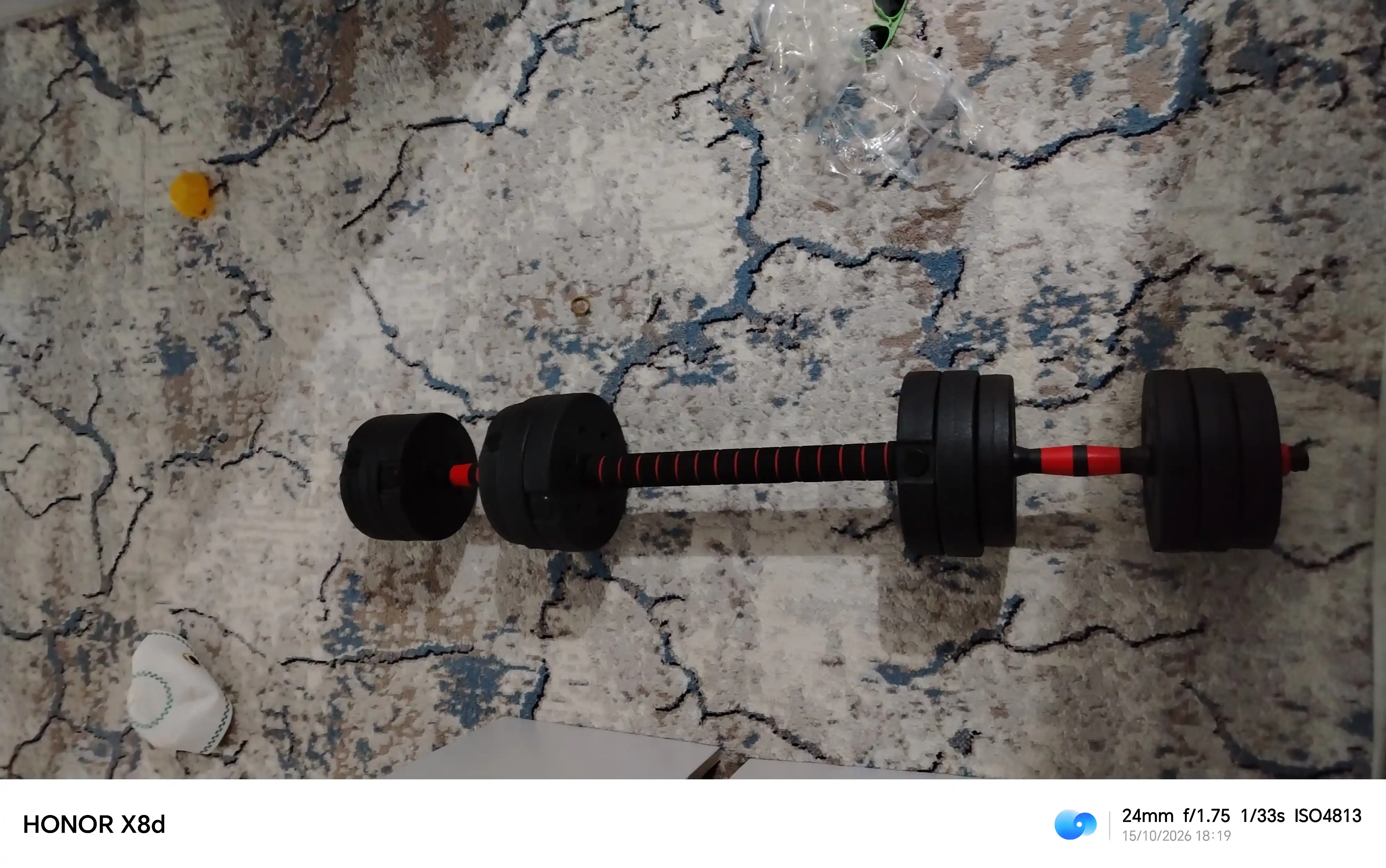 Uy uchun yig'ma sport anjomi: shtanga va gantel to'plami, 10 kg - 40 kg