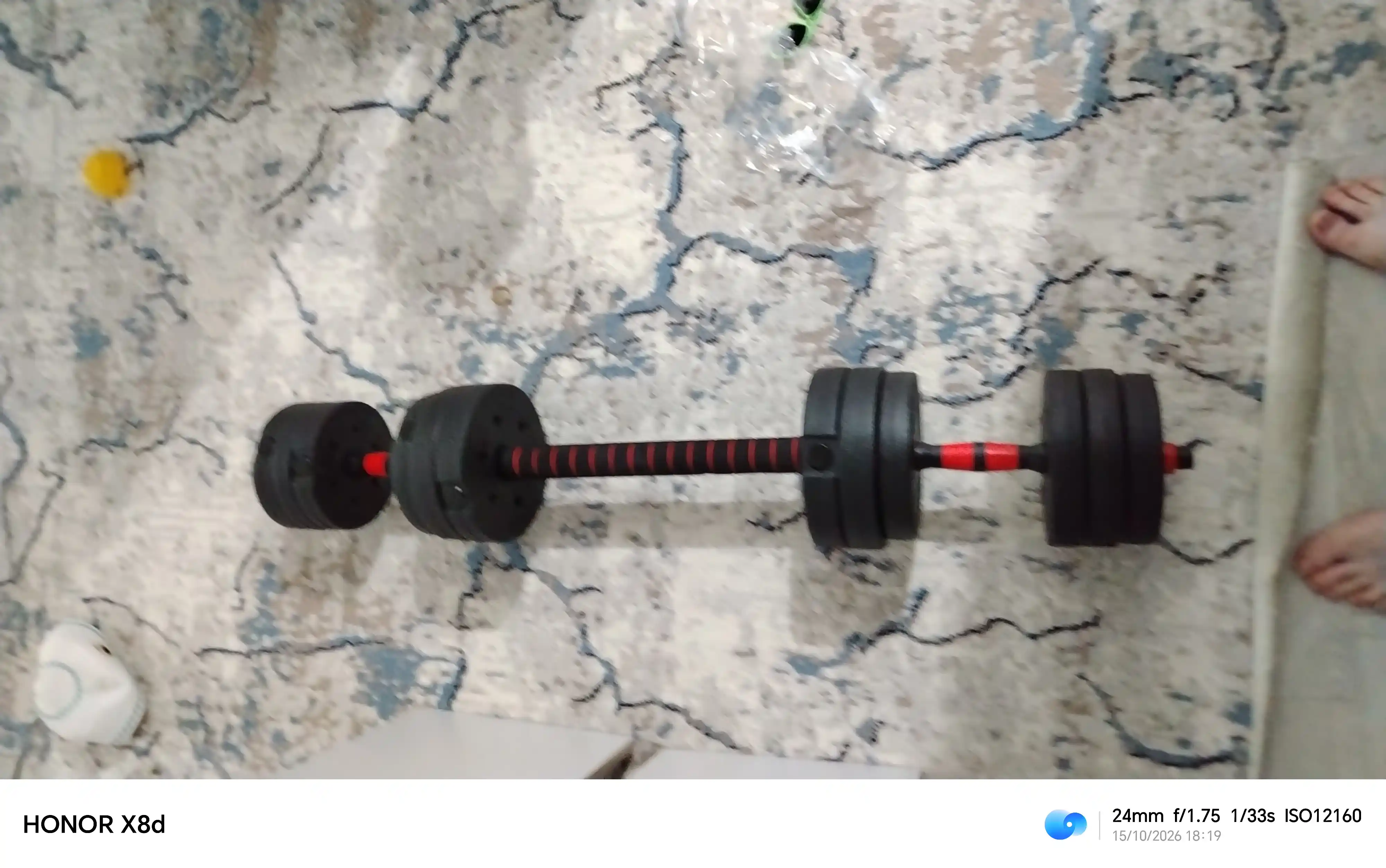 Uy uchun yig'ma sport anjomi: shtanga va gantel to'plami, 10 kg - 40 kg