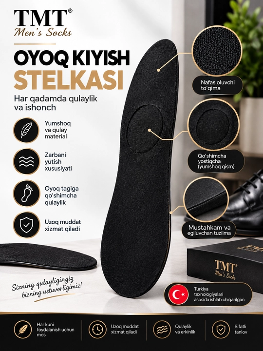 Erkaklar napyatkasi, qora napyatka, kalta paypoq, erkaklar paypog‘i