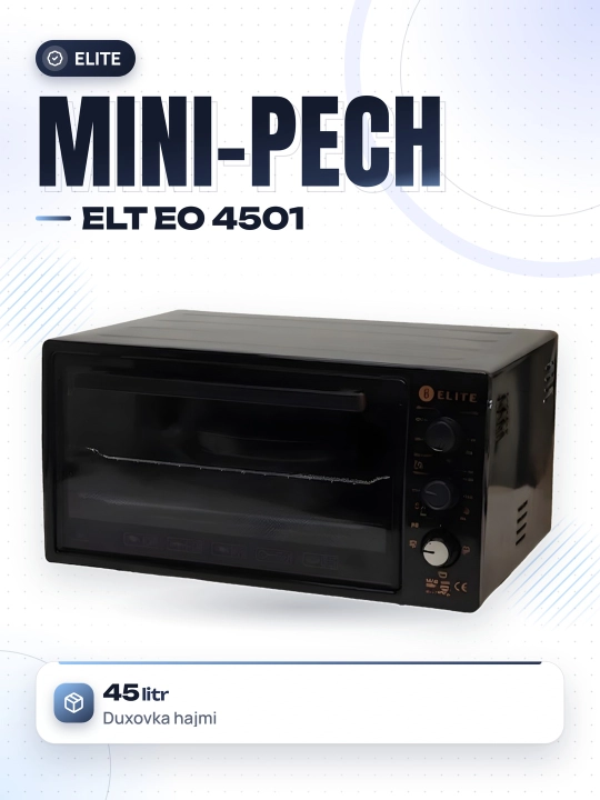 ELITE EO-4501 mini pechi, 45 litr, 3 yillik kafolat - 