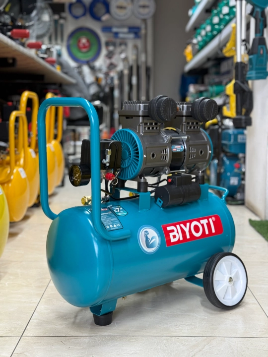 Компрессор воздушный BIYOTI BYT-AC24L, безмасляный, 24 л, 1300 Вт, 8 бар