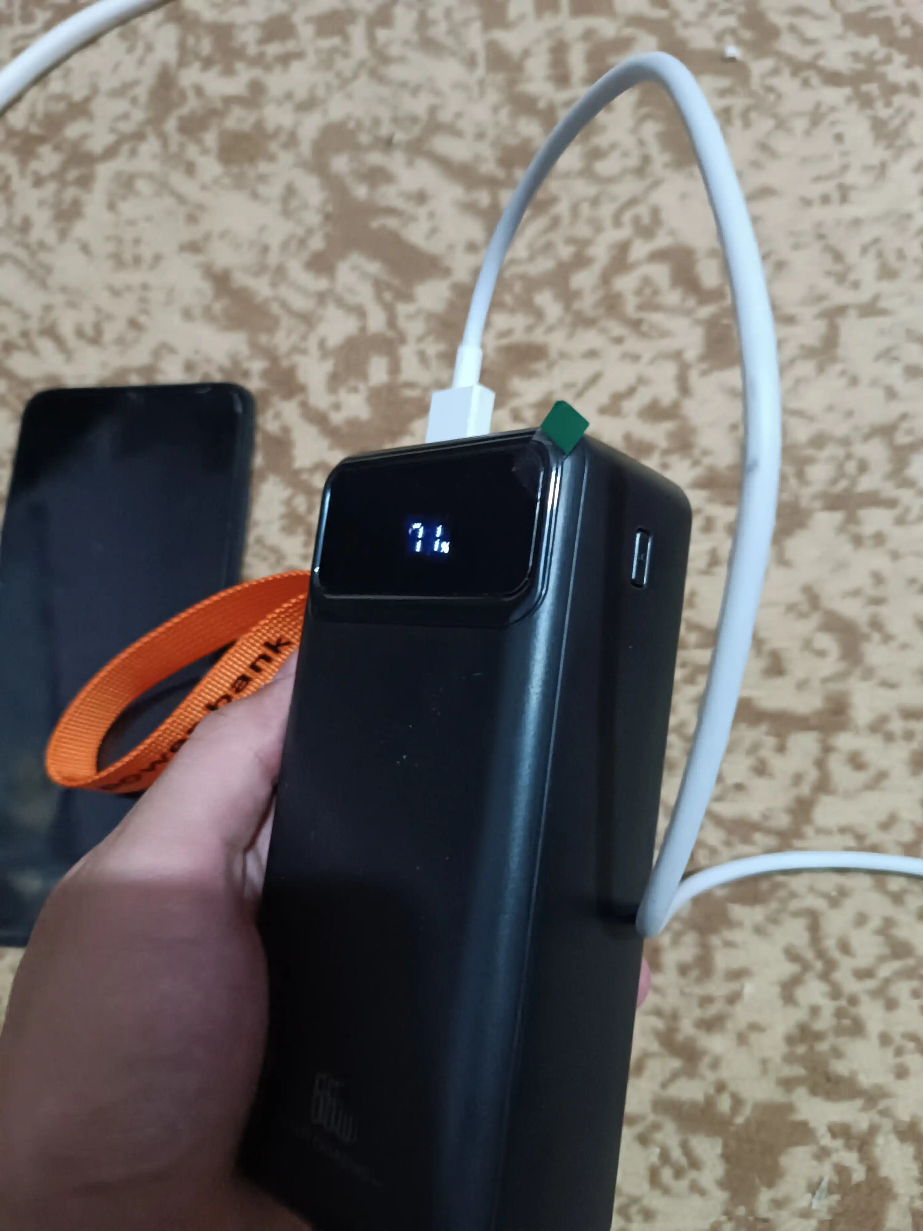 Power Bank 20000mA 66W tezkor quvvat bilan tashqi akkumulyatori +4 kabel bilan