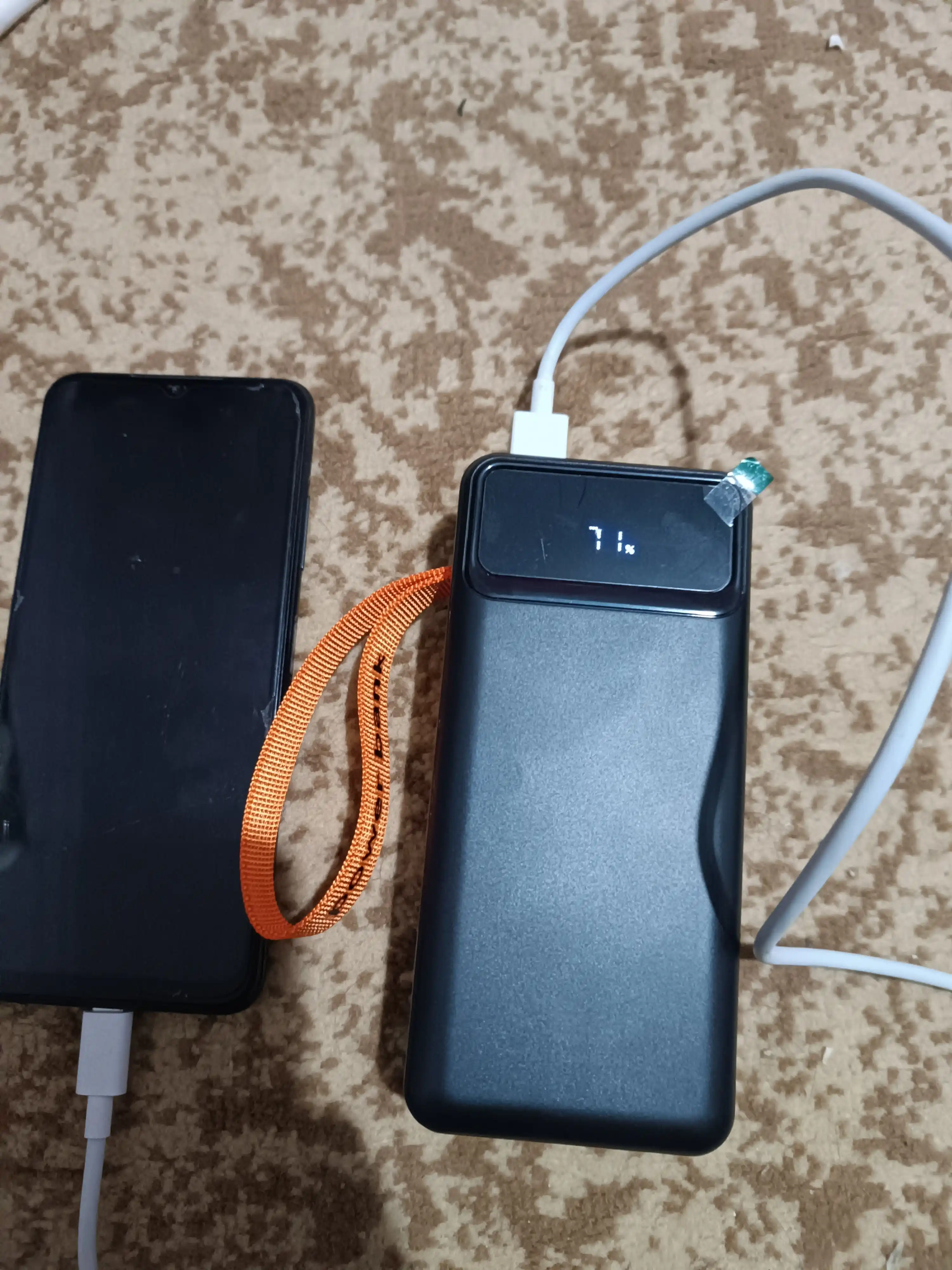 Power Bank 20000mA 66W tezkor quvvat bilan tashqi akkumulyatori +4 kabel bilan