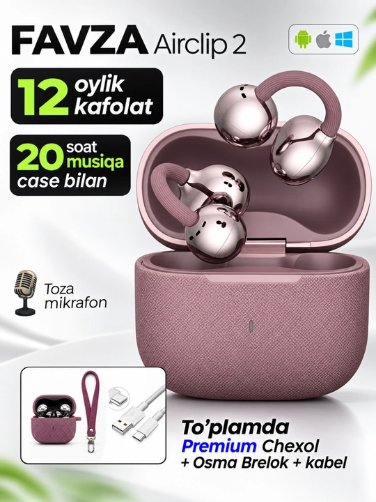Favza airclip 2 - simsiz qulqochin, aktive hayot uchun naushnik - 