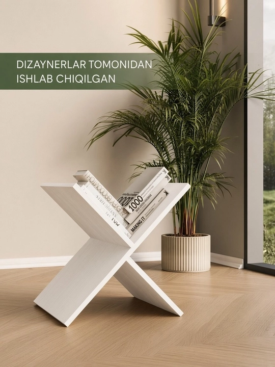 X shaklidagi LDSP laminat podstavka, kitob javoni, X oyoqli kitob yulduzi