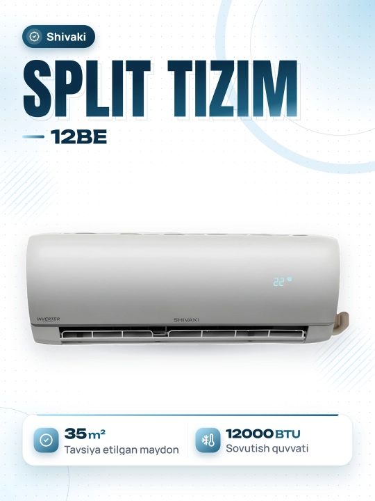 Shivaki Breeze 12BE Inverter konditsioner. Qora rang - 