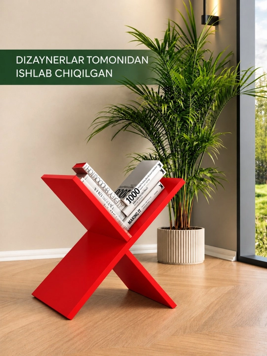 X shaklidagi LDSP laminat podstavka, kitob javoni, X oyoqli kitob yulduzi