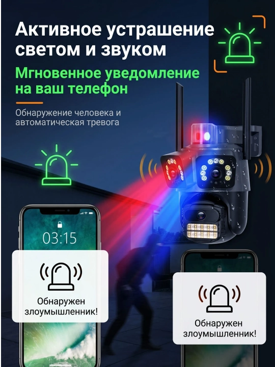 4G Full HD-видеокамера наблюдения на солнечной батарее (с SIM-картой)