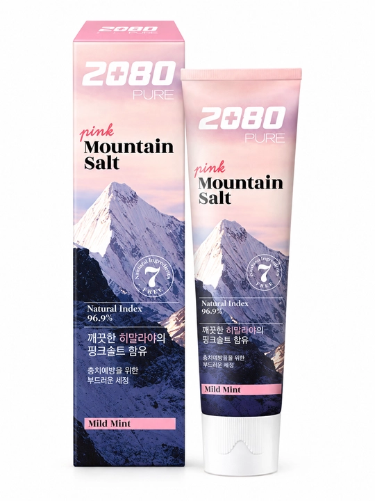 2080 Pure зубная паста с розовой солью, мягкая розовая мята, 150 г × 6 шт - 