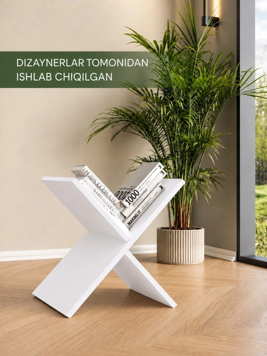 X shaklidagi LDSP laminat podstavka, kitob javoni, X oyoqli kitob yulduzi