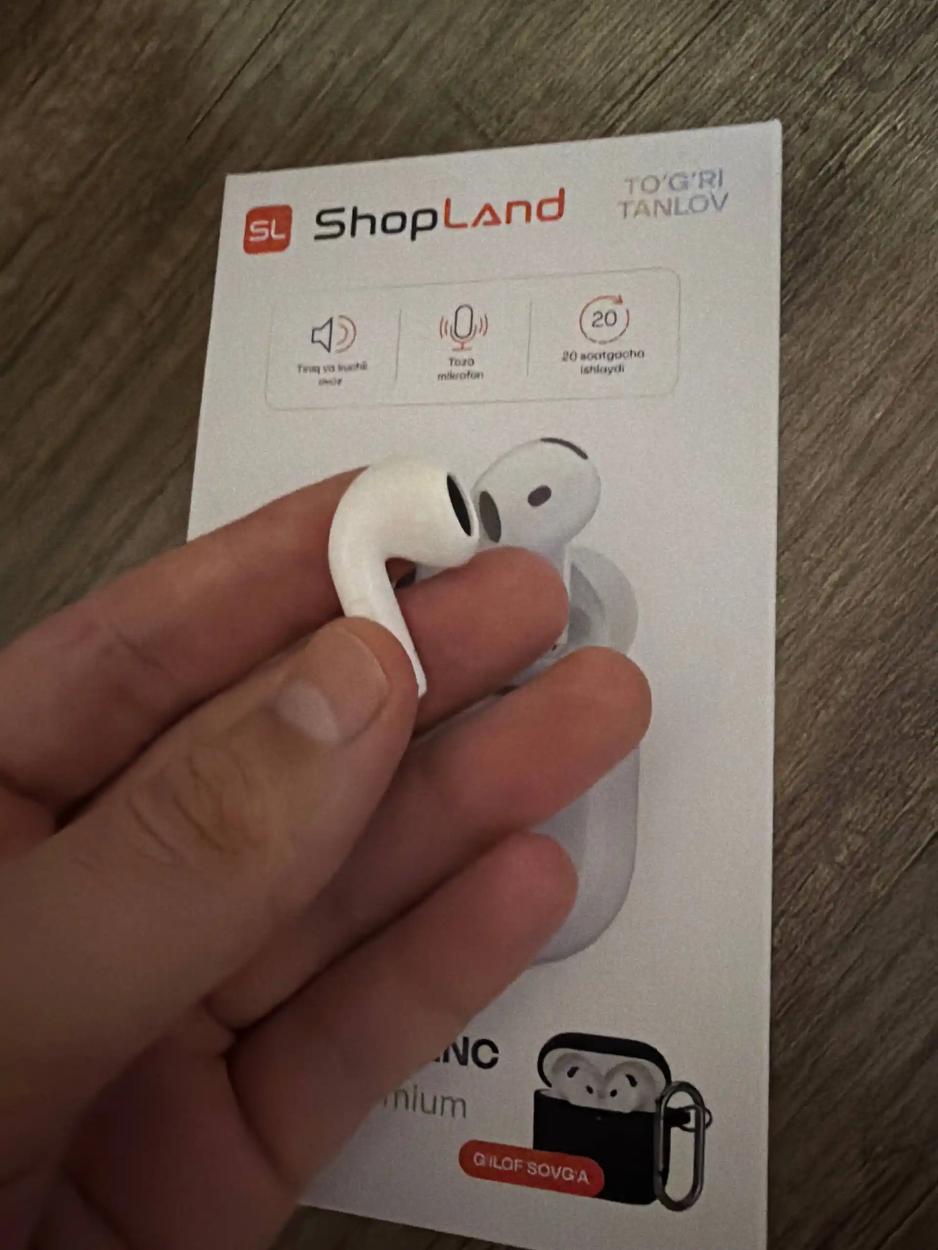 ShopLand Pods 4 ANC + ENC simsiz quloqchinlar, vakuumsiz, mikrofonli, iPhone va Android